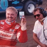 1993 Stateline Speedway Autograph Night - Spanky and Rich exchanging autograph cards