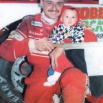 1994 Stateline Speedway Victory Lane with son, Kevin, 4 mos.